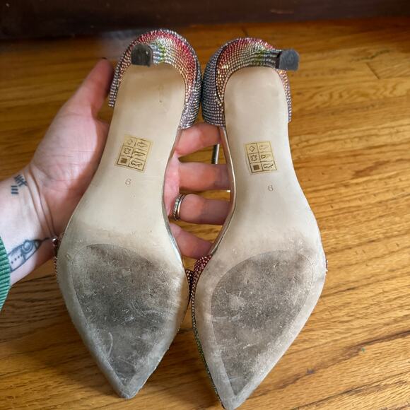 JEFFREY CAMPBELL | Rainbow Bling Rhinestone Solitaire Grand Prix Heels | Size 9 - Picture 7 of 10